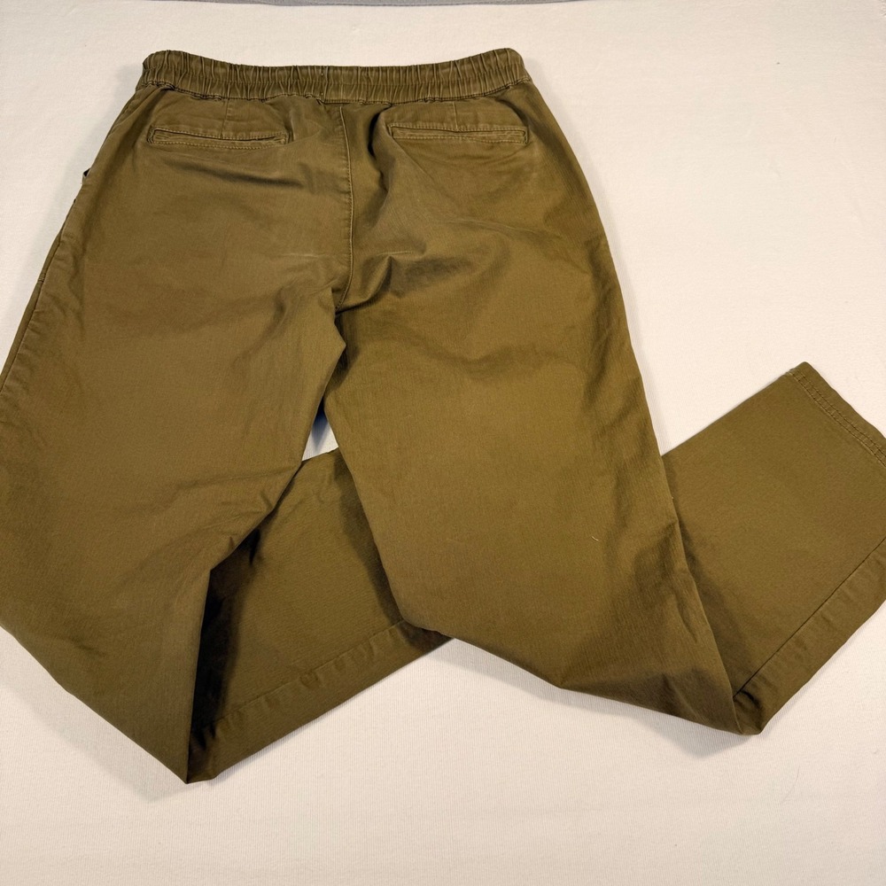 Pact Organic Cotton Jogger Pants Medium Olive Green Elastic Drawstring Chino - Picture 14 of 16